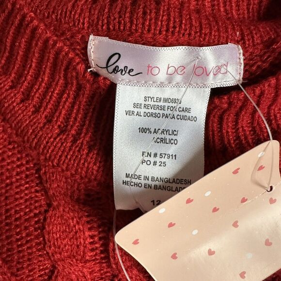 Girls LOVE TO BE LOVED Christmas Sweater Dress & Hat! Size 12 Cute NWT - Picture 4 of 5